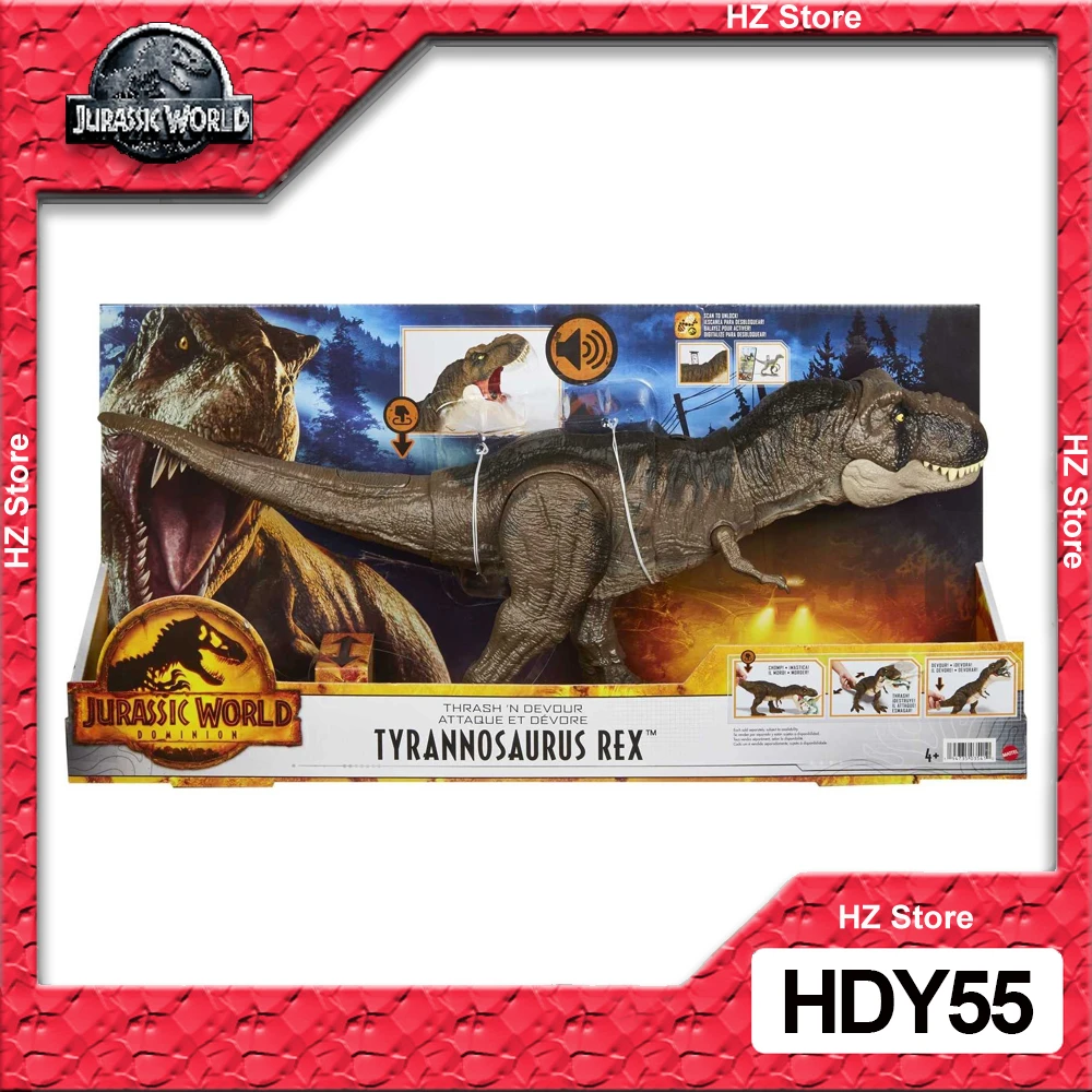 Figura de acción de dinosaurio de Mundo Jurásico, juguete de Thrash 'devour  Tyrannosaurus Rex con sonido, regalo de Navidad, HDY55| | - AliExpress