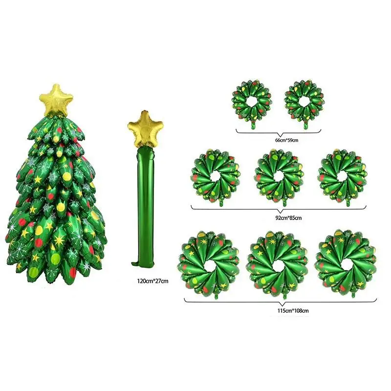 thumbnail image 1 of Globos navideños Decoración Árbol de Navidad Inflable Papá Noel Alce Muñeco de nieve Trineo Banner Adorno de globo de helio Globo de aluminio, 1 of 5