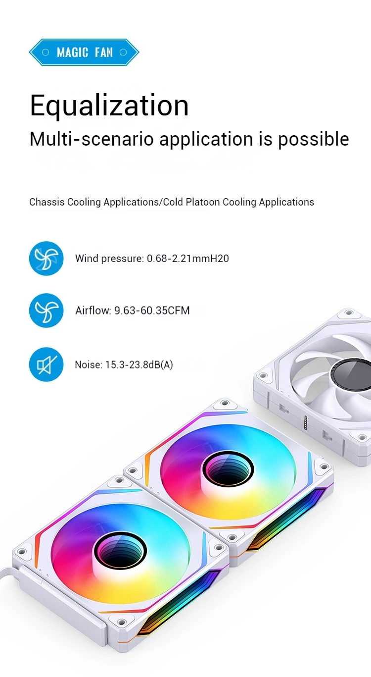 ZL-120 3 IN 1 ARGB PC Case Fan 120mm 4PIN PWM Temperature Control 3PIN ARGB CPU