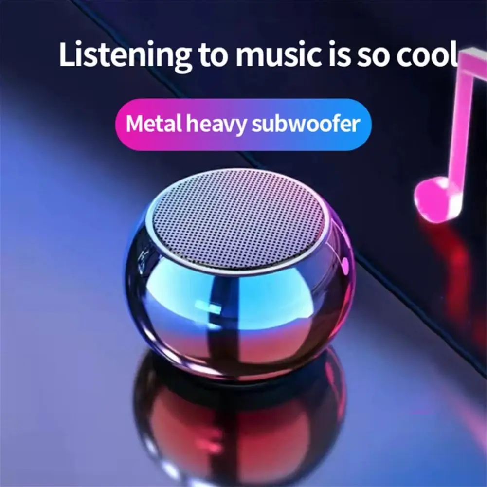 Flash Wireless Bluetooth-compatible Speaker Portable Small Metal Heavy Subwoofer Outdoor Mini Audio Compatible For Ios / Android