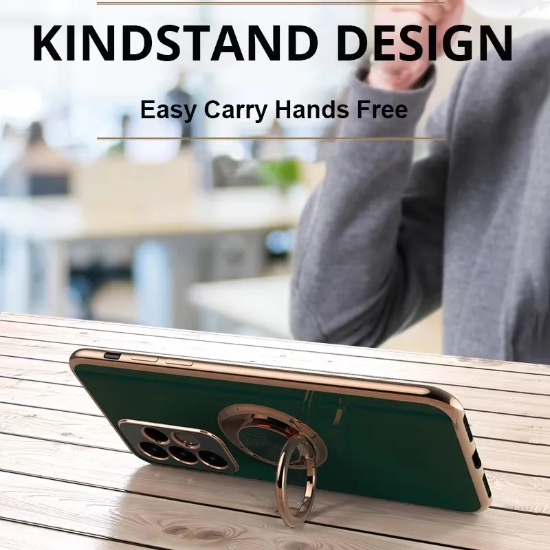 Luxury Plating Magnetic Ring Holder Phone Case Cover