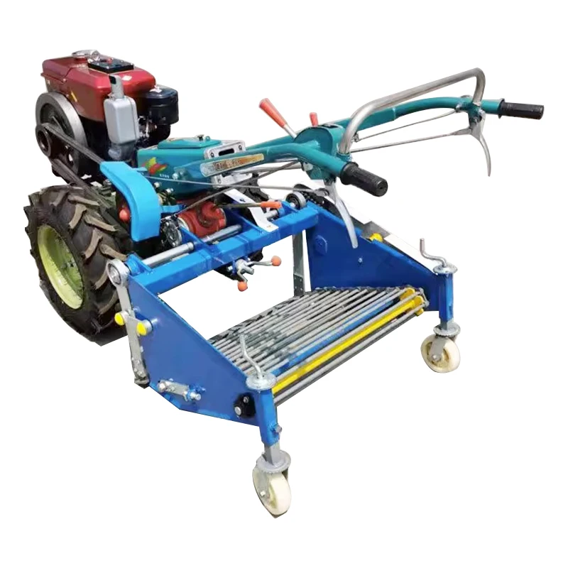 Hand starter 22hp Walking tractor with sweet potato harvester +potato planter + cutting grass disc