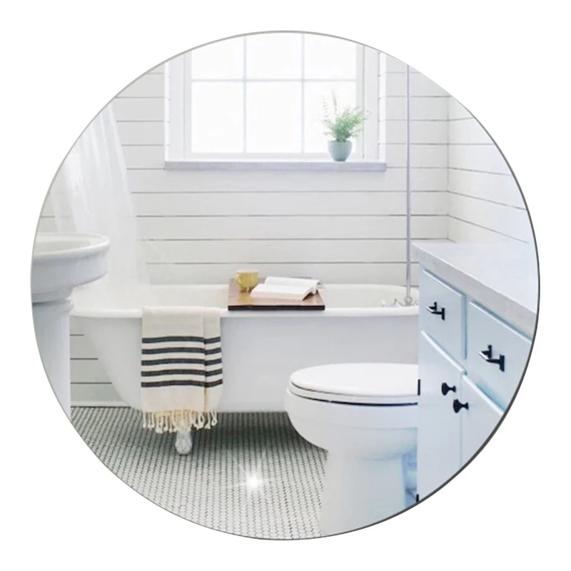 Wall Mirror Sticker Self Adhesive Removable Round Wallpaper For Home
