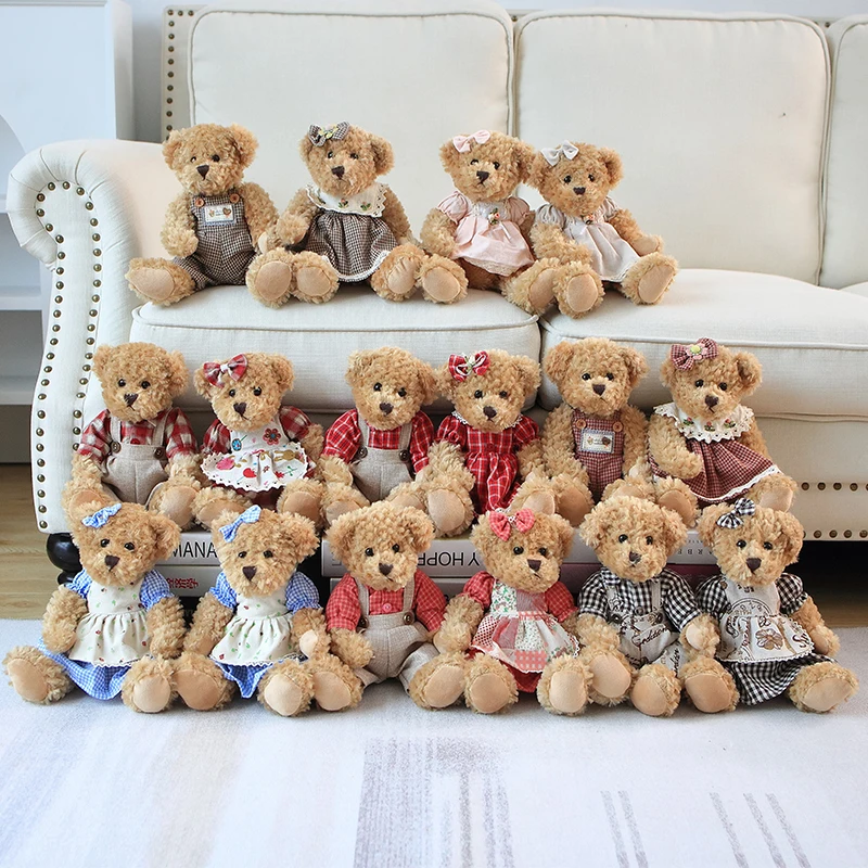 Soft Plush Teddy Bear Couple Toys for Girls and Women