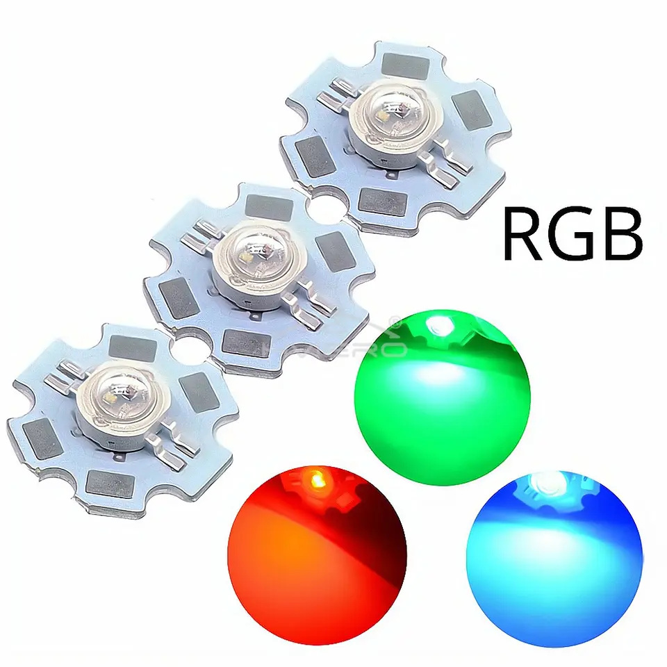 10X 20mm 3V 3W Led High Power Chip Light Bead White Red Blue Green Led Beads Emitter LED Bulb Diodes Lamp with Star Min Heatsink image 14