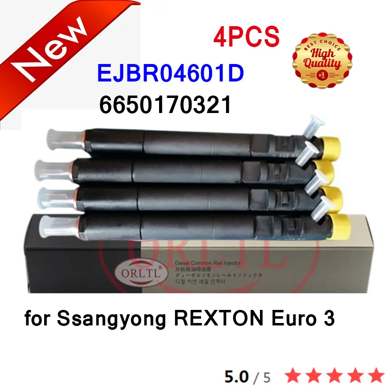 

for SSANGYONG REXTON Diesel Injector EJBR04601D 6650170321 Nozzle L138PRD Valve 9308-621C Repair Kits 7135-649 Euro 3 4pc