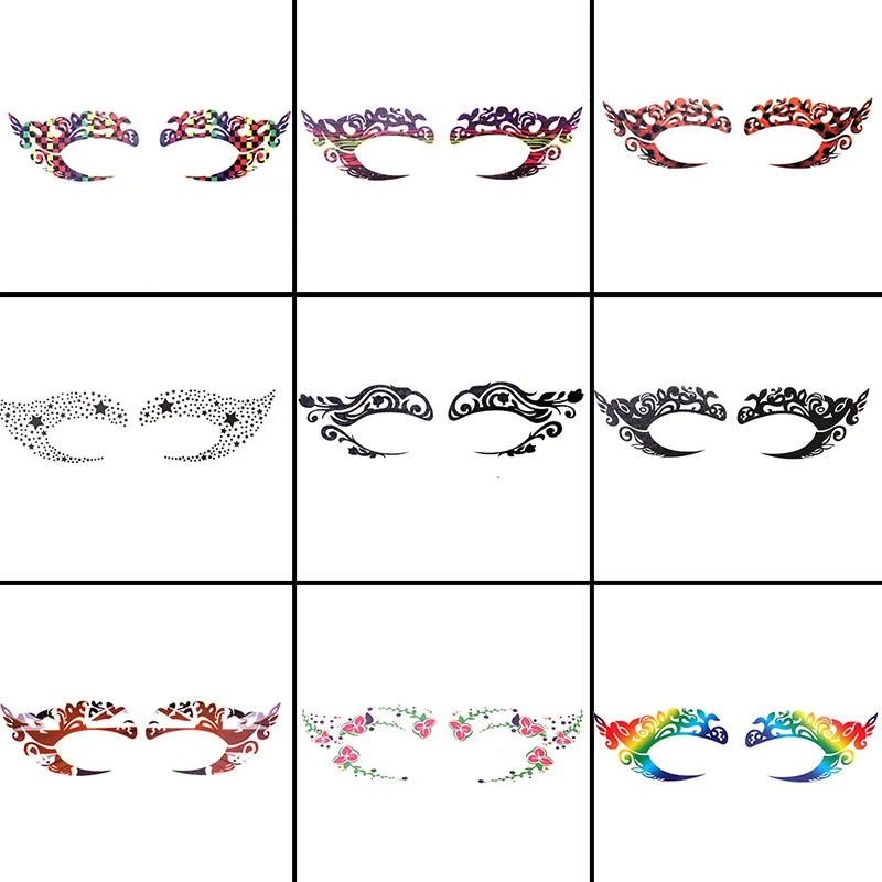 1 Piece Halloween Makeup Eye Temporary Tattoo Facial Face Transfer Sticker Beauty Supply For Party, Dancing, Ball, Etc 3