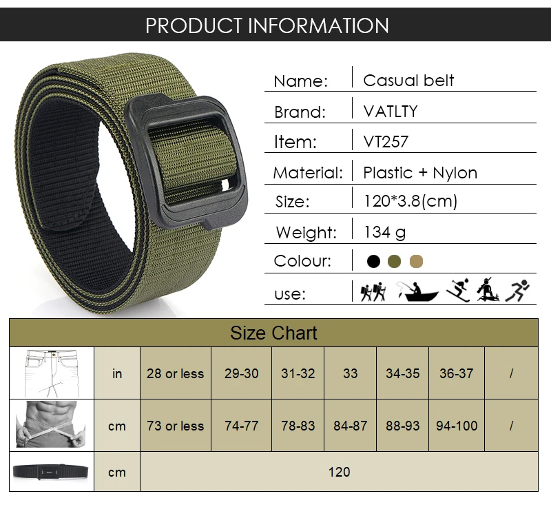 VATLTY Metallfreier Reisegürtel für Herren, Kunststoffschnalle, eng, echtes Nylon, Freizeitgürtel, verstellbarer Arbeitsgürtel, männlich, ohne Metallgürtel – Detail 3