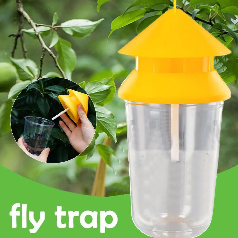 Fruit Fly Trap Killer Yellow Plastic Drosophila Trap Fly Anti Products Killer Pest Insect Catcher Control Orchard N5W0