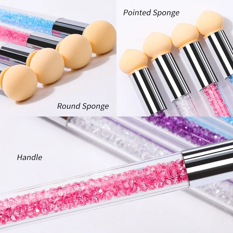 Description Picture 4 of item1/10PCS Double Head Sponges Gradient Shading Nail Art Pen Dotting Brush Rhinestone Handle Painting Tools Nail Brush Manicure