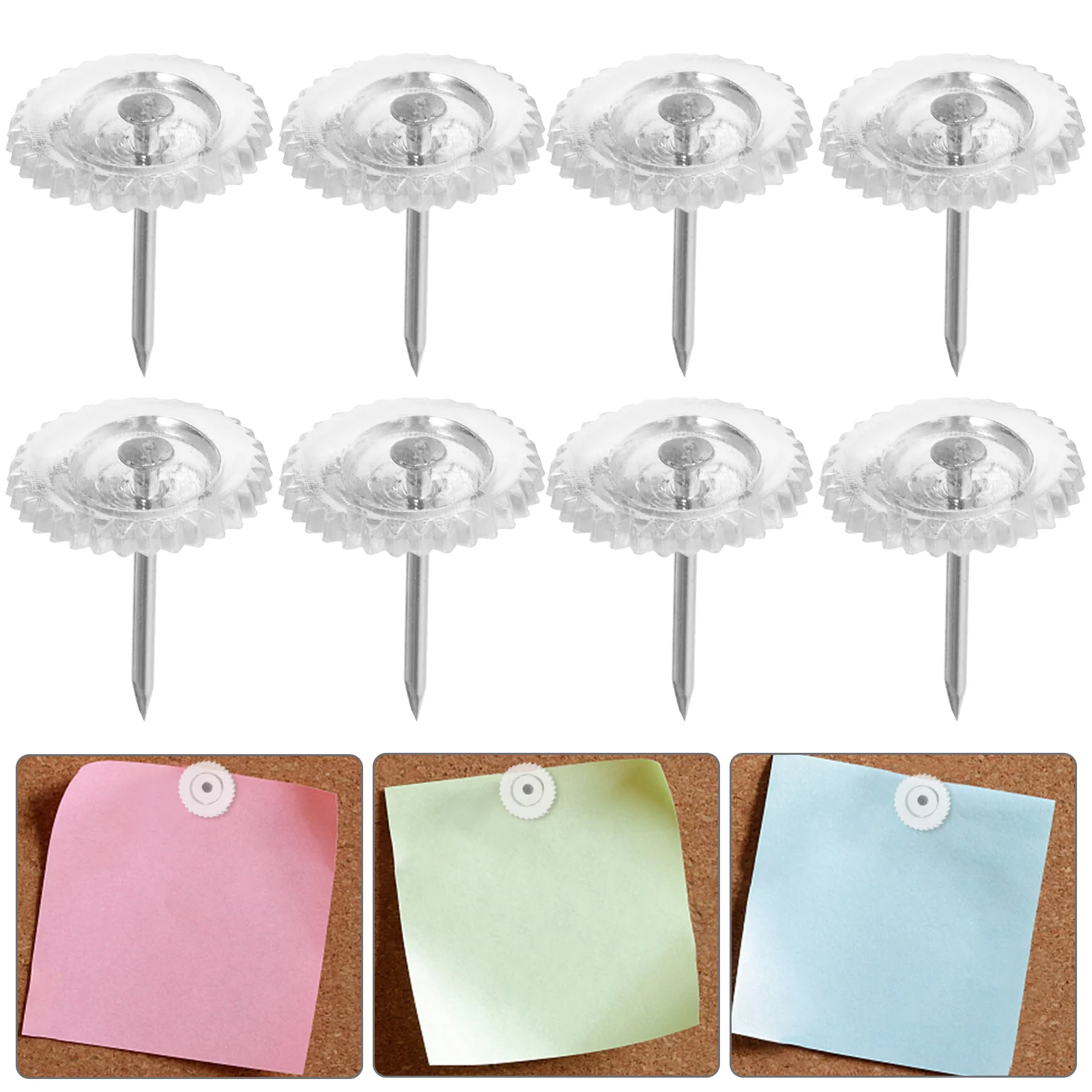 

100Pcs Cork Board Pushpins Office Push Pin Drawing Pin Photo Wall Pin Office Clear Pushpins for DIY