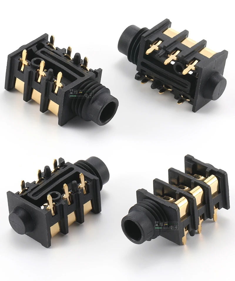 6,35mm Vergoldeter Halbgewindeter Stereo-Kopfhöreranschluss M-Typ PCB-Montage TRS-Stecker für Gitarrenverstärker Audio-Equipment – Detail 6