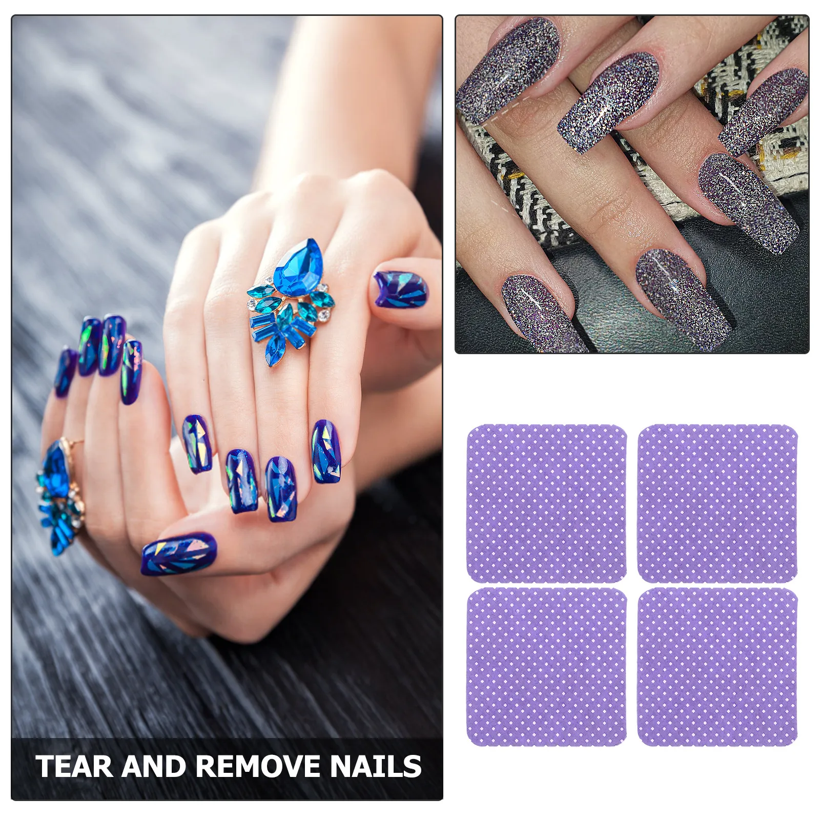 1200개 네일 폴리쉬 리무버 패드 부드러운 보풀 없는 클리닝 스퀘어 젤 네일용 빠르고 쉬운 제거 네일 와이프 개별 포장