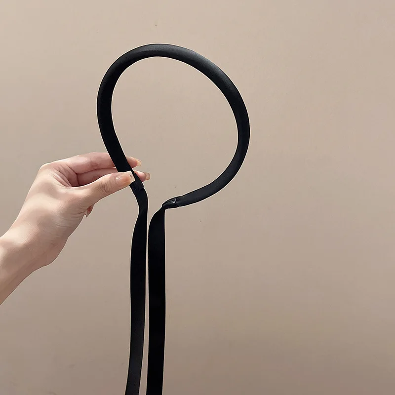 Fee lange Satin band Kranz Haar bänder für Frauen neue High-End einfache Pop einfarbige lange Seide Stirnband Kopf wickel ﻿