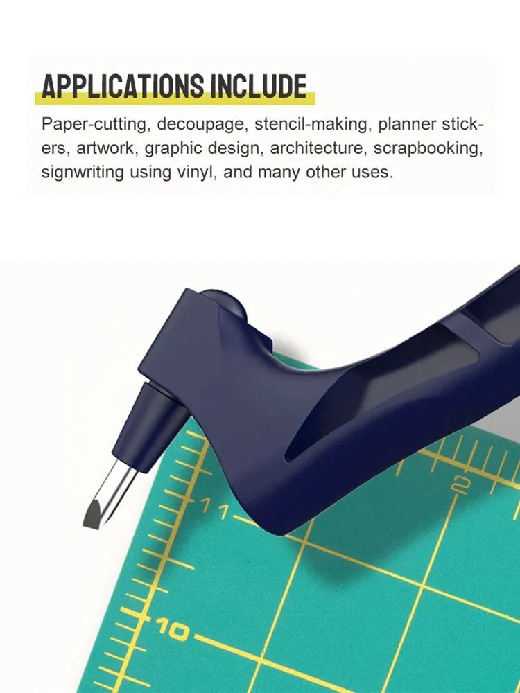 Paper Cutting Knife 1PC Craft Cutting Tools Triangle Ruler 360 Degree Rotating Blade Stainless Steel