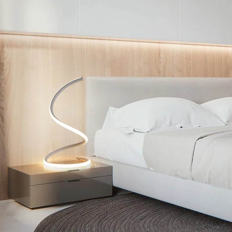 Modern LED Table Lamp Dimmer Switch Desk Light For Study Reading Bedside Sofe Corner Decorative Decor Fixture Table Lighting 4