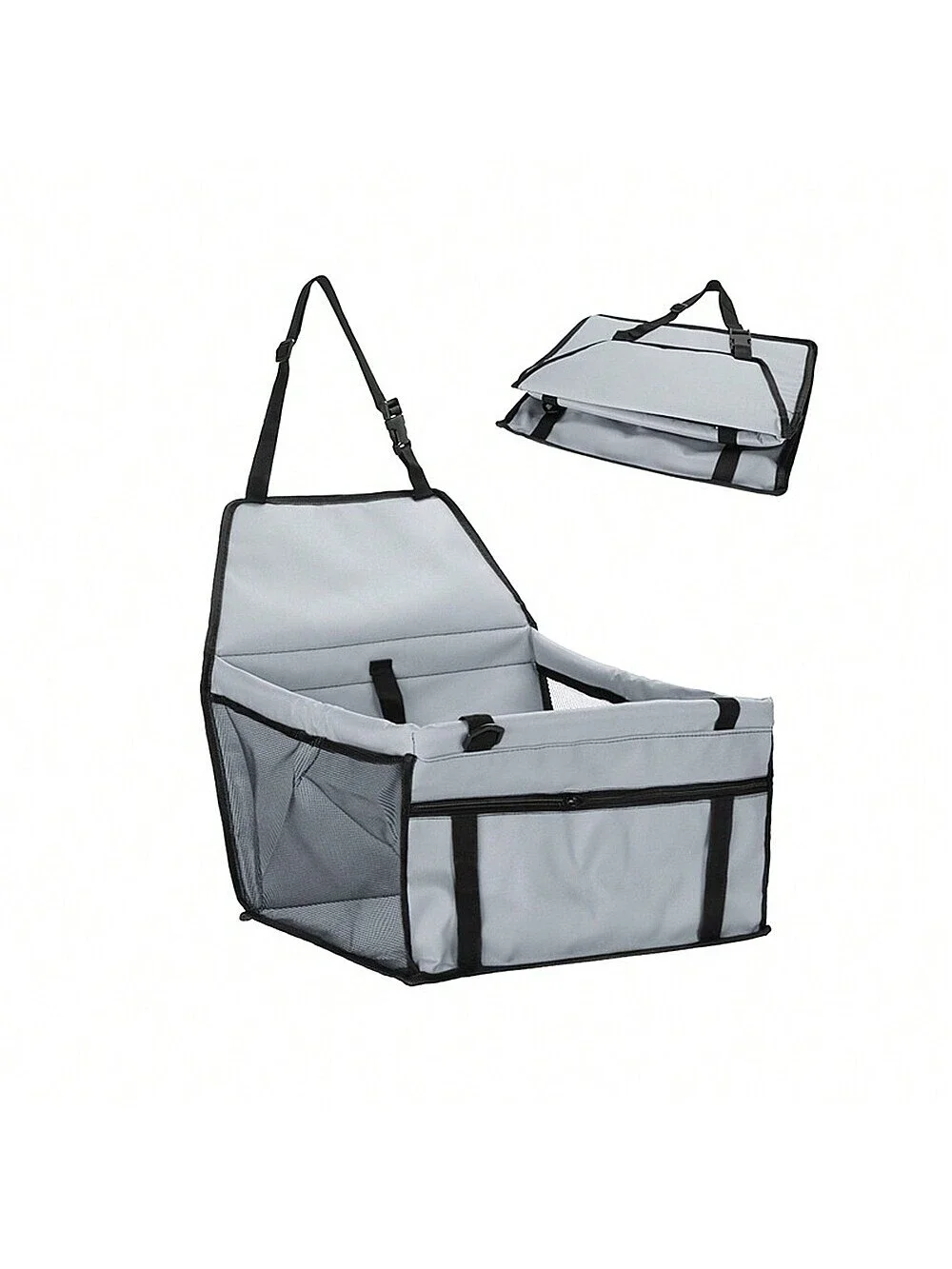 1pc Oxford Cloth Car Pet Dog Basket For Car Front Seat, Waterproof, Scratch-Resistant And Wear-Resistant, With Clip