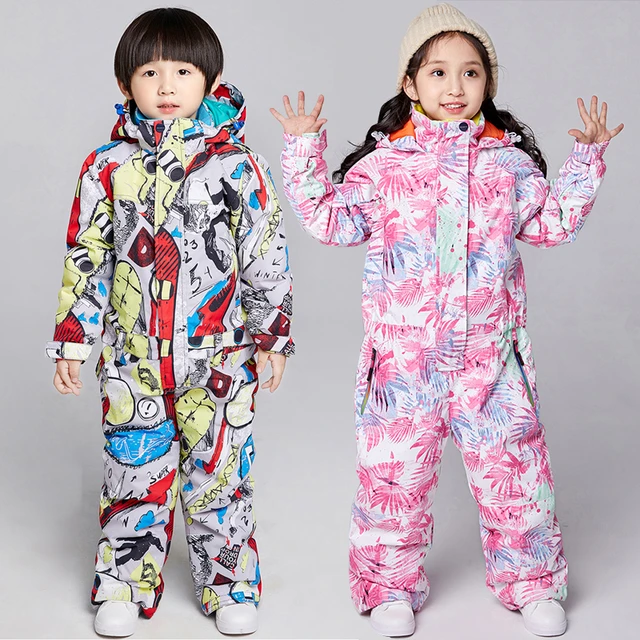 Combinaisons de ski coupe-vent pour enfants, combinaisons de neige une  pièce, sweat à capuche d'hiver, vêtements de sport chauds, salopette de  neige pour bébé fille et garçon, 506 - AliExpress