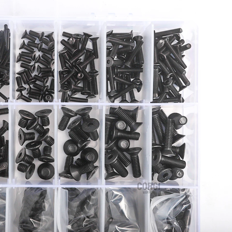 Ve E Dado A Testa Esagonale Con Esagono Incassato M2 M3 M4 M5 M6 Nero Vi A Brugola In Acciaio Al Carbonio Di Grado 12.9 Assortimento Di Dadi Per Bulloni - Foto 9