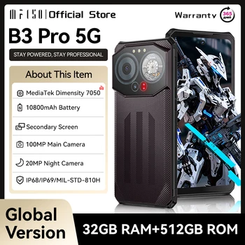 IIIF150 B3 Pro 6.6 "écran 5G téléphone robuste Android 14 Smartphone double affichage 32GB 512GB 100MP caméra 10800mAh téléphone Ultra-mince 1
