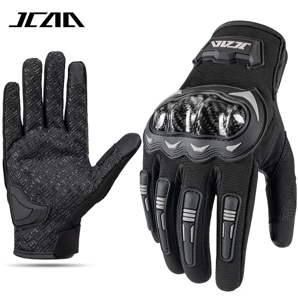Men's Summer Touch Screen Motorcycle Gloves with Carbon Fiber Protection