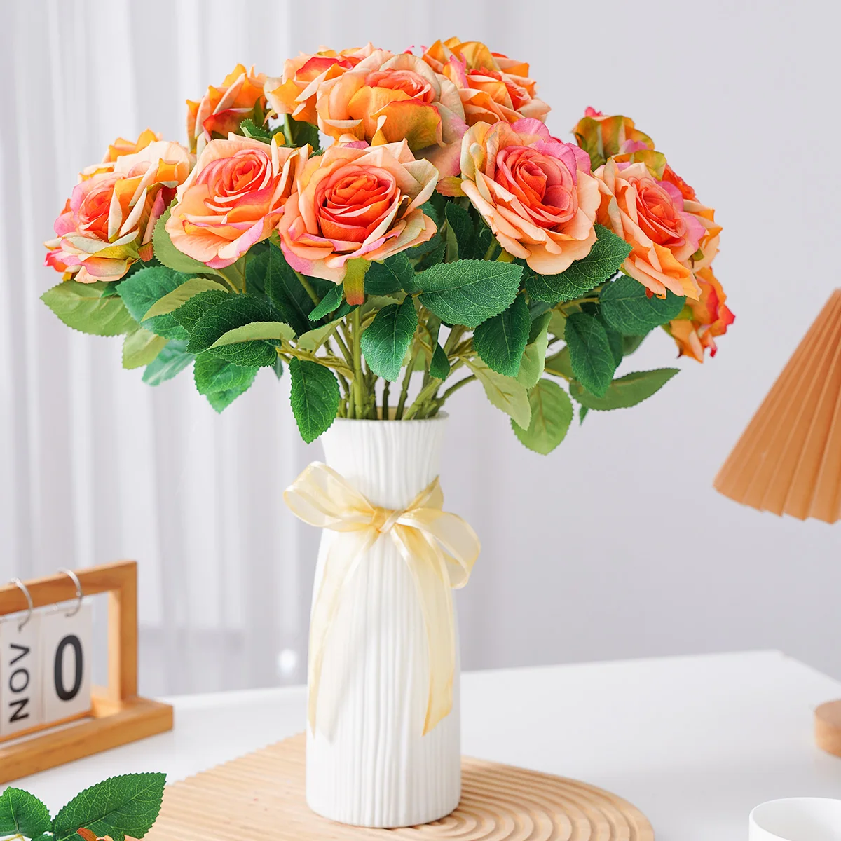 6PCS/10PCS/20PCS, colorful Angora rose simulation bouquets, realistic flower stems, durable artificial simulation bouquets