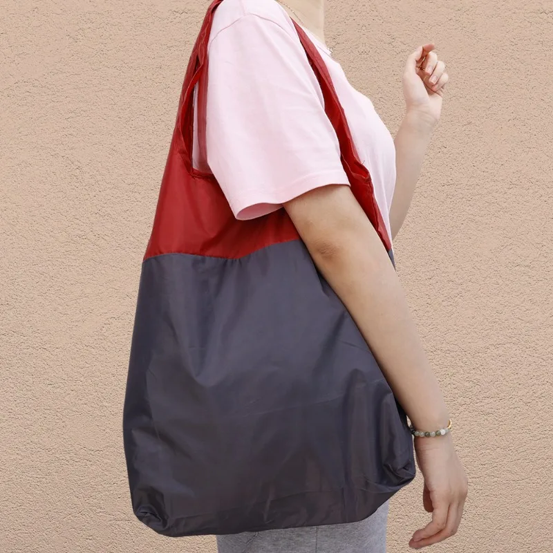 Fashion Foldable Eco-Friendly Shopping Bags Storage Sturdy Portable Tote Bag Grocery Reusable Convenient Large Travel Tote Pouch