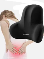 Memory Foam Lumbar Back Cushion for Car Office Gaming Chairs and Postpartum Waist Support Multi Functional Pain Relief Pad Gray 1