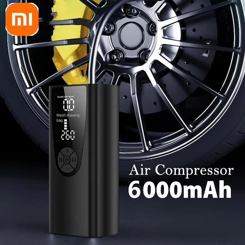 XIAOMI 6000mAh Rechargeable Car Air Compressor 12V 150PSI Electric Cordless  Tire Inflator Pump for Motorcycle Bicycle Car Tyre