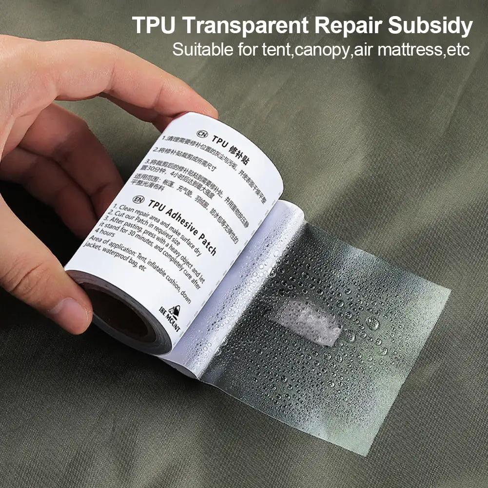 Waterproof Transparent TPU Pool Repair Subsidy Inflatable Boat Film Tent Self Adhesive Vinyl Repair Patch Gear Repair Tapes