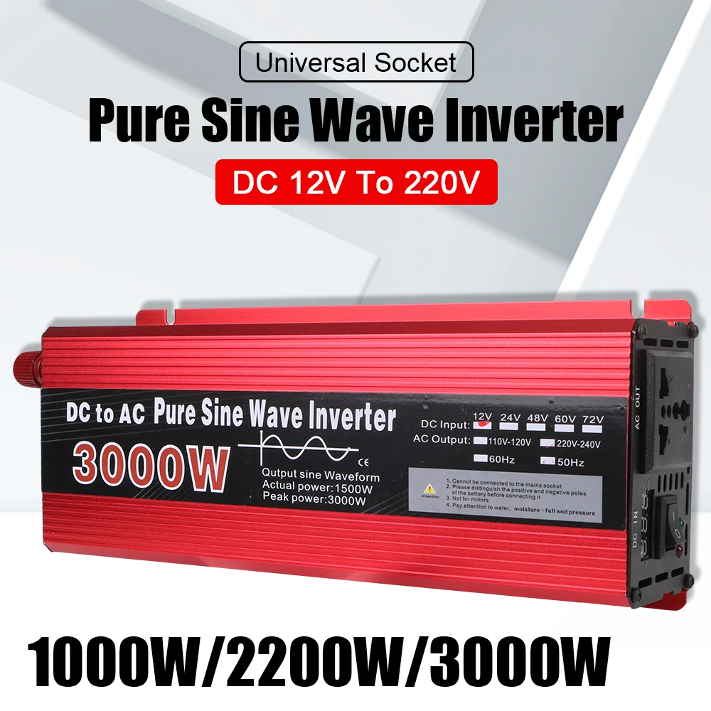 Caravan-Inverter-DC-12V-To-AC-220V-3000W-2200W-1000W-300W-Solar-Sine ...