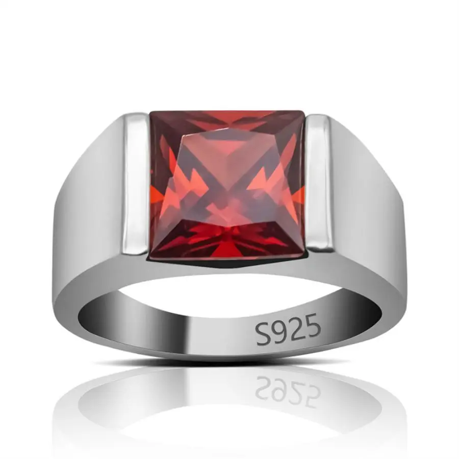 Wholesale Real 925 Sterling Silver Ring Men Diamond Jewelry Gift