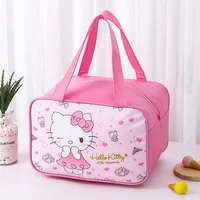 Hello Kitt Sanrio Lunch Storage Bag, Kuromi Cinnamoroll Melody Pattern Portable Handbag,Insulated Reusable Bento Box Storage Bag 3
