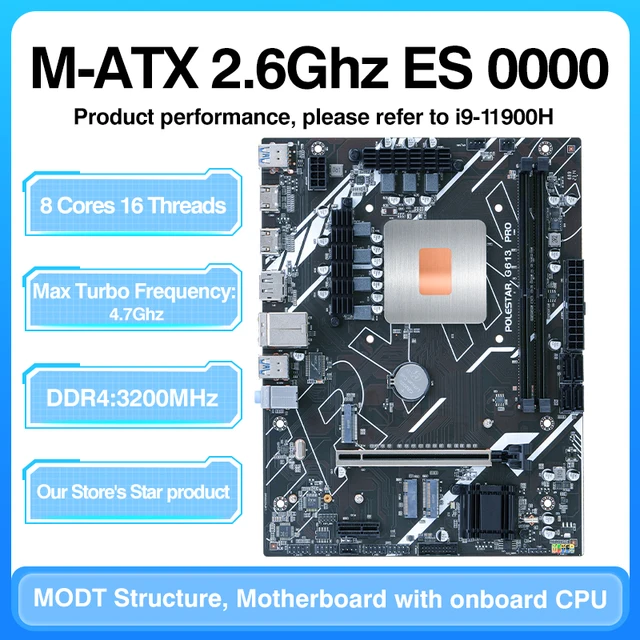 Carte mère pour ordinateur de jeu, bricolage, avec 11ème Kit intégré, processeur IntelCore 0000 ES 2.6GHz (réfert au Kit i9 1198** i9 11900) DDR4 1