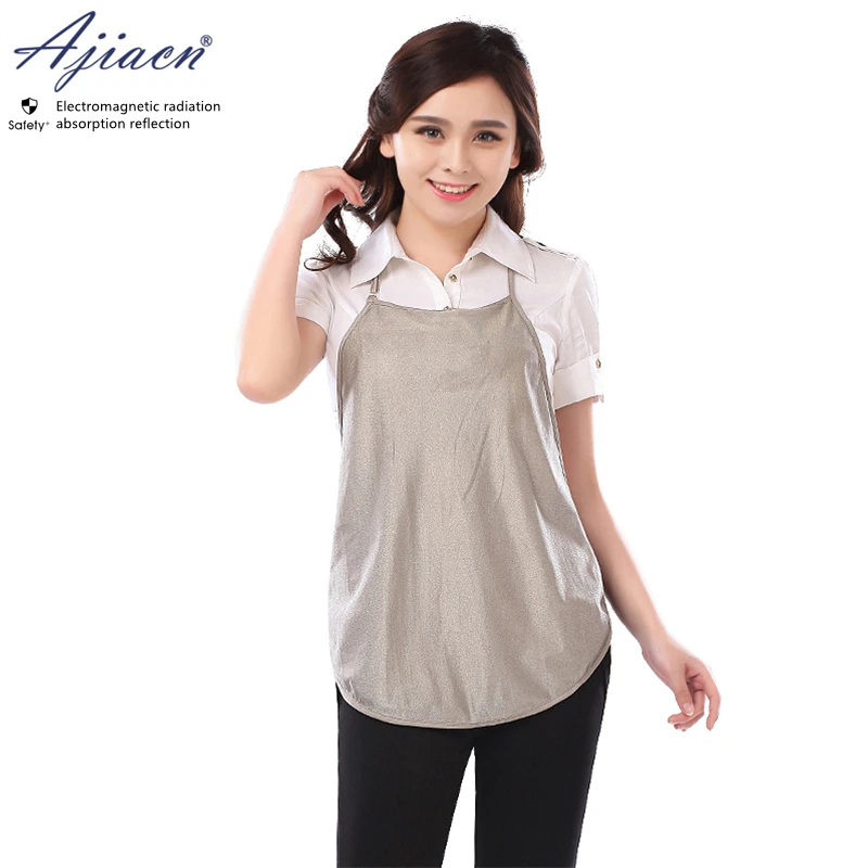 Genuine Electromagnetic radiation protective silver fiber knitted fabric maternity apron EMF shielding Pregnant woman apron
