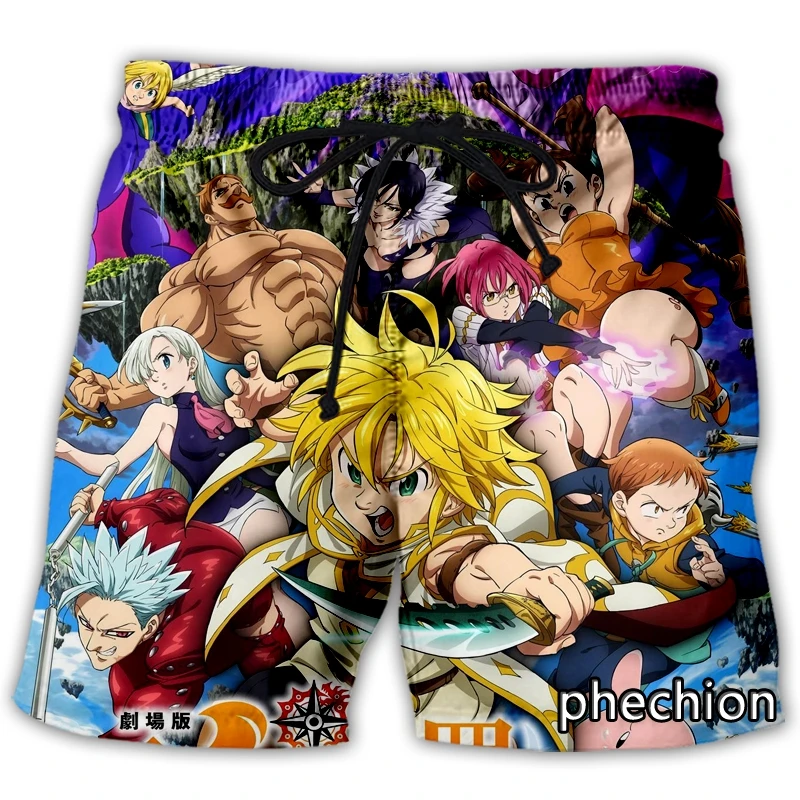 

phechion New Men/Women The Seven Deadly Sins 3D Printed Casual Shorts Fashion Streetwear Men Loose Sporting Shorts A103