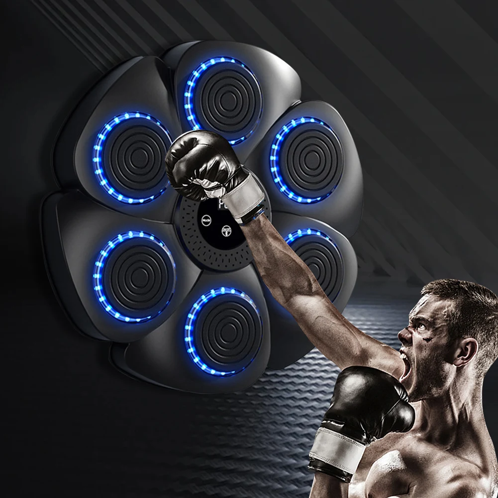 Music Boxing Machine Music Boxing Puncher Adjustable Training Punching Equipment Type C Charging with Gloves for Home Gym