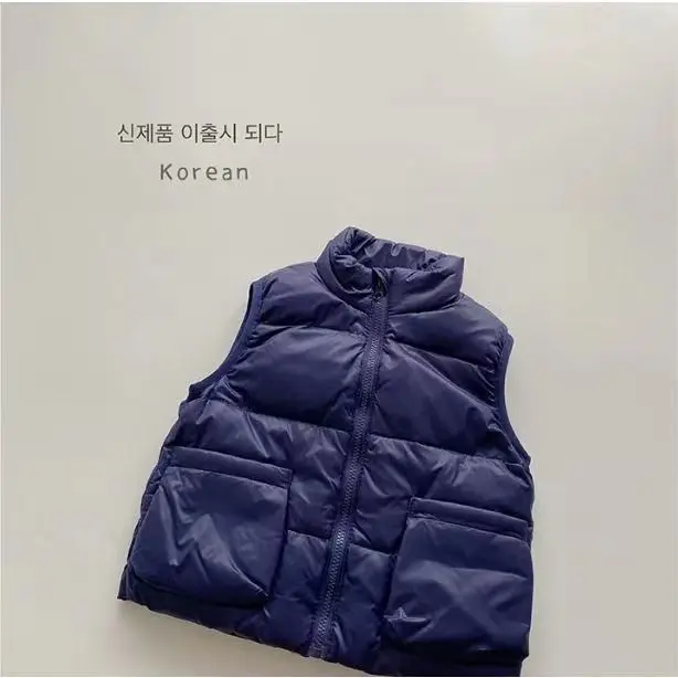 네이비 블랙 베이지 화이트 덕 다운 패딩 조끼, 따뜻한 조끼, 가을 겨울