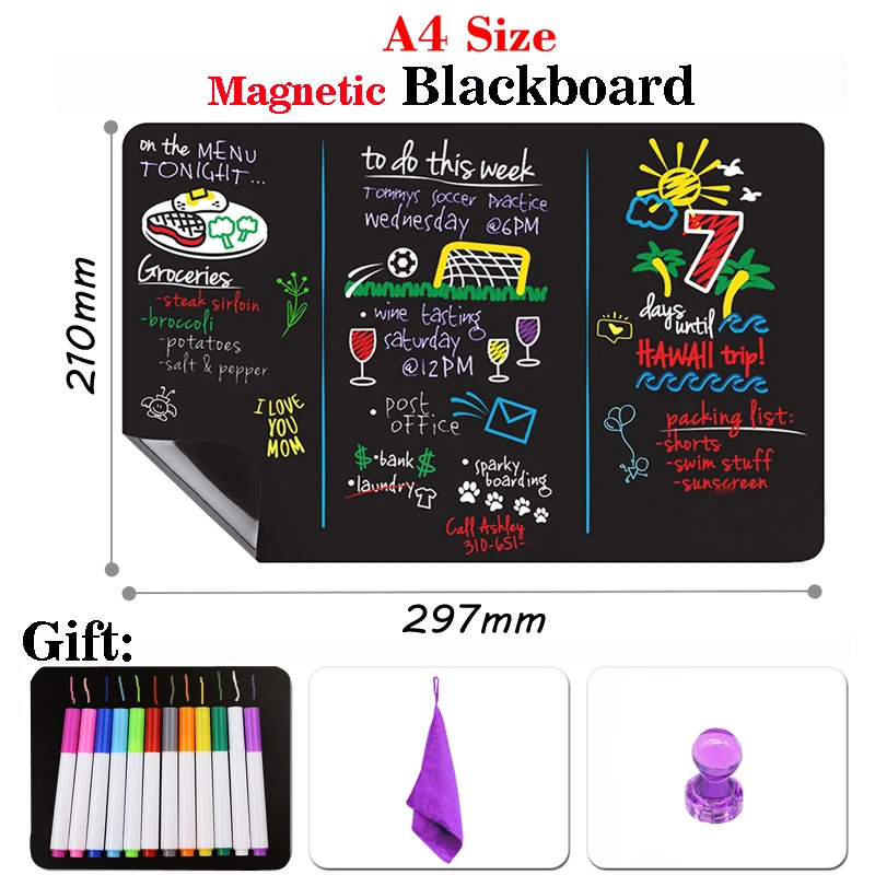 Onafhankelijkheid offset rotatie A4 Size Krijtborden Krijt Board Kinderen Schoolbord Magnetische Menu  Whiteboard Zwarte Stickers Stofvrij Krijt| | - AliExpress