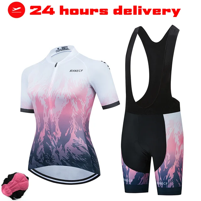 RXKECF Pro 2023 femme manches courtes cyclisme Maillot ensemble tenue de sport vélo vêtements Kit vtt Maillot cycliste vélo vêtements 1