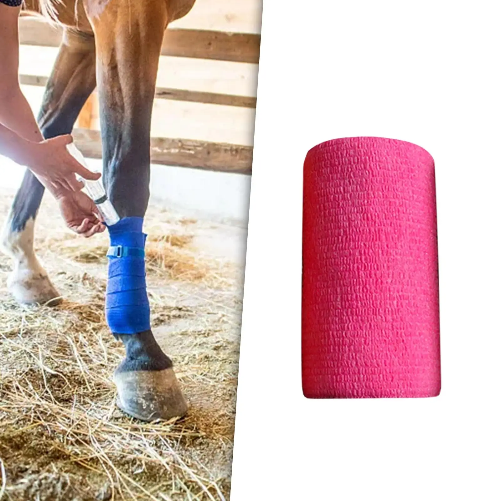 2x for Horses Athletic Tape 4 Inch X 5 Yards Non Woven Elastic Horse Leg Wrap Self Adherent Wrap for Pet Cats Hand Wrist Elbow