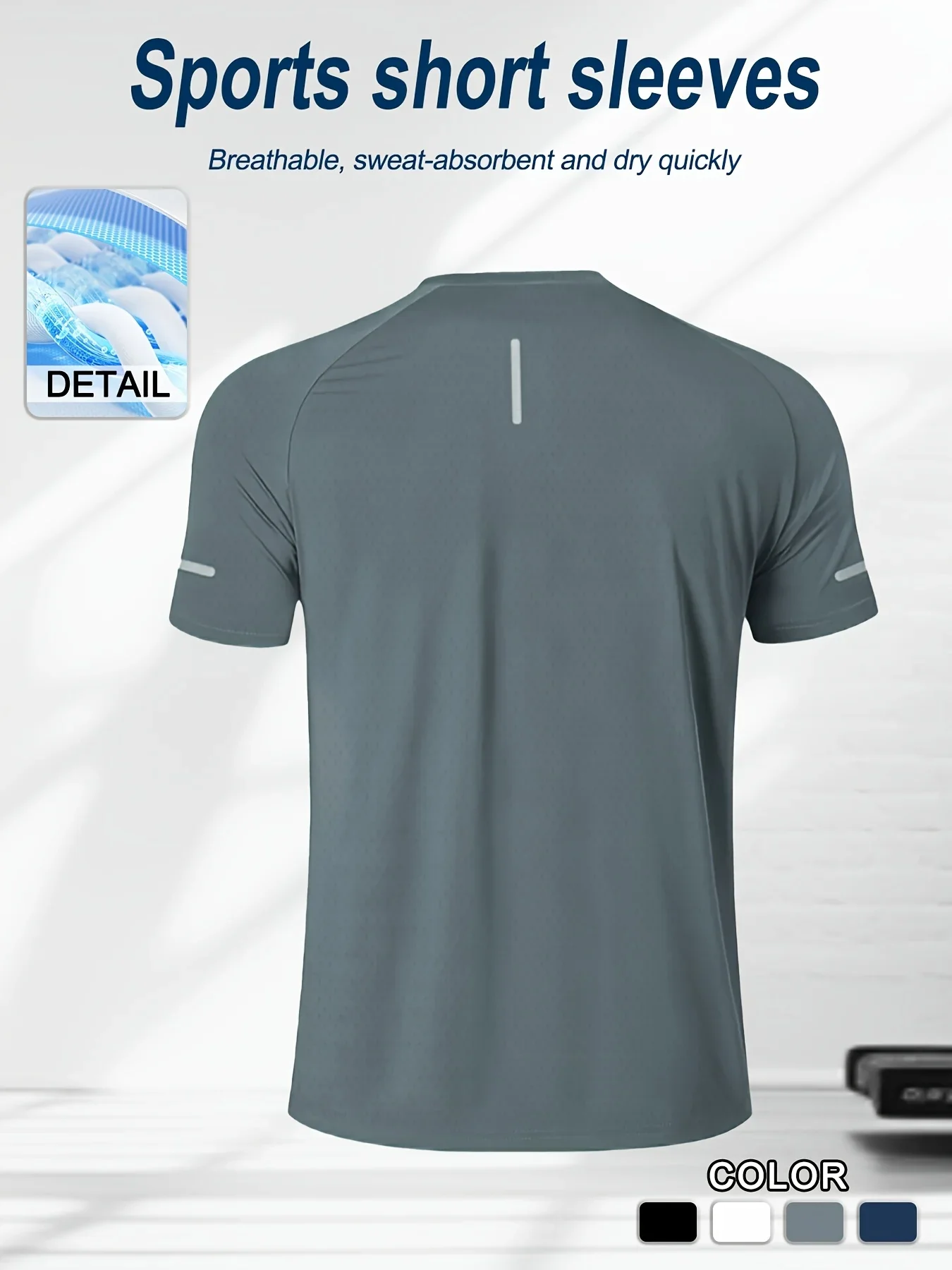 T-shirt sportiva da uomo a maniche corte ad asciugatura rapida, tuta da allenamento per basket, top ampio per la corsa e il fitness - immagine 4