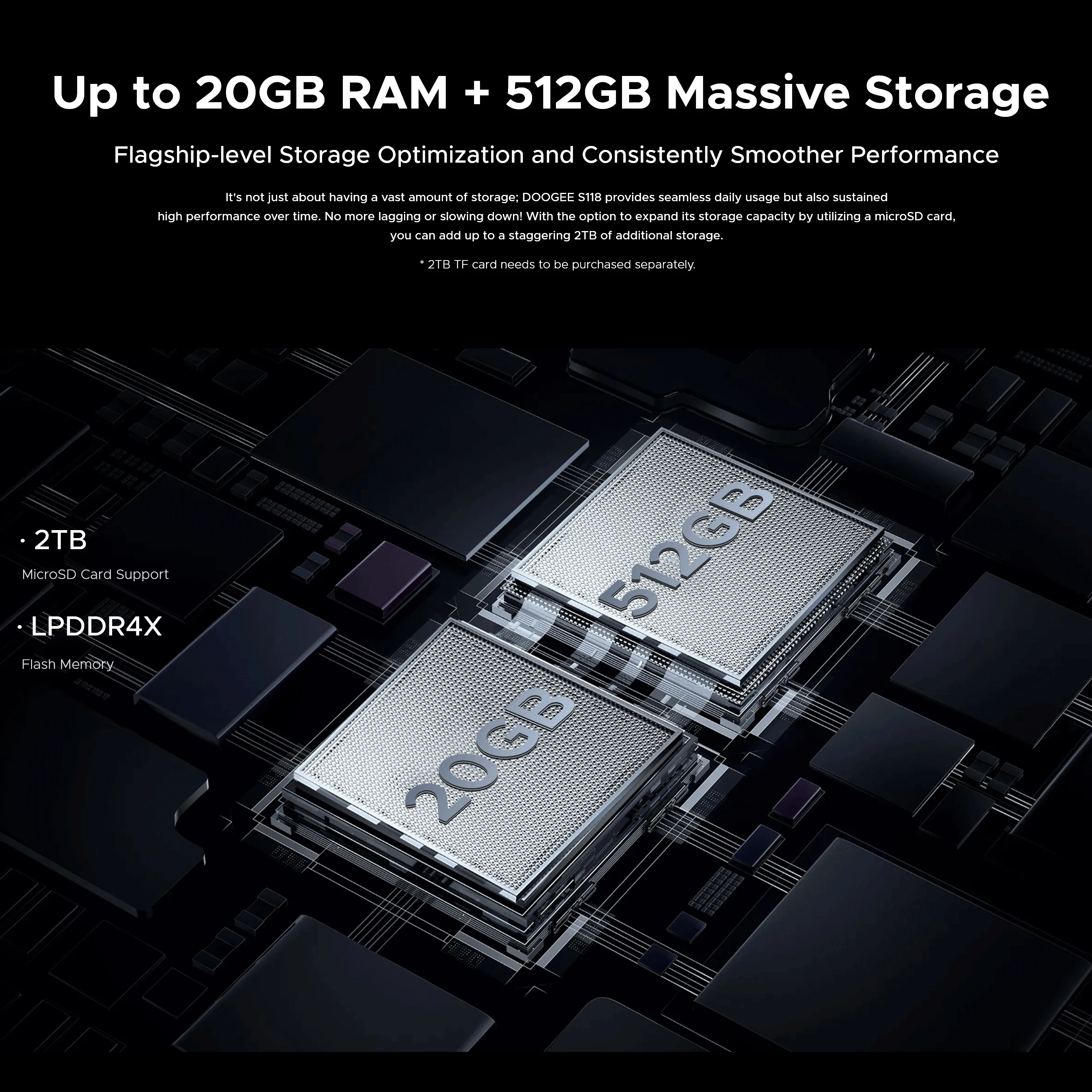 DOOGEE S118 8GB 512GB Rugged Smartphone 10800mAh 33W Fast  Charging 50MP Triple Camera  Android 14 NFC 4G Cellphone 2