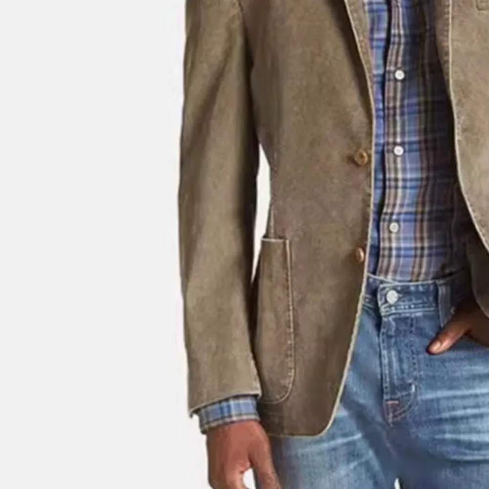 Men Denim Suit Jacket Slim Fit Victorian