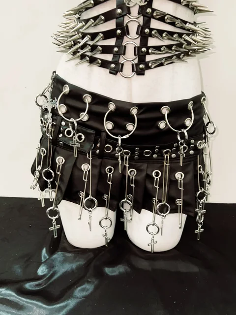 Spikey Strapless Top Waspie Belt and Skirt 3