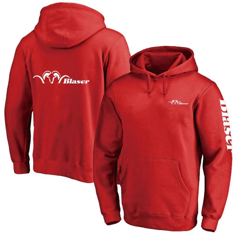 2024 Men's Spring and Autumn New Blaser Hunt Rifle Casual Hooded Fashion Printing Solid Color Pullover Hoodie Loose Tops 4