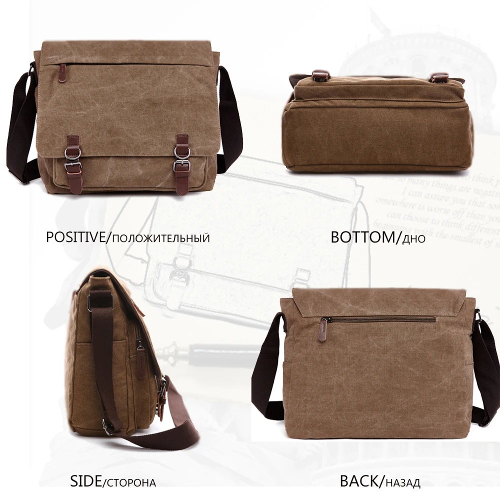 Fashion Canvas Travel Bag for Business Computer Male Shoulder Laptop