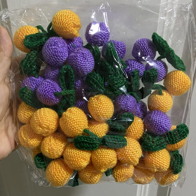 Wool Crochet Accessories 10Pcs Handmade Cherry
