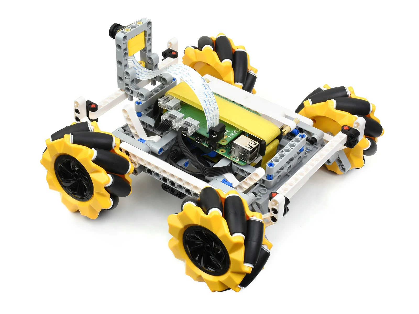 Kit Waveshare BuildMecar, robot Smart Building Block con ruote Mecanum, fotocamera da 5 MP, basato su Raspberry Pi Build HAT - immagine 2
