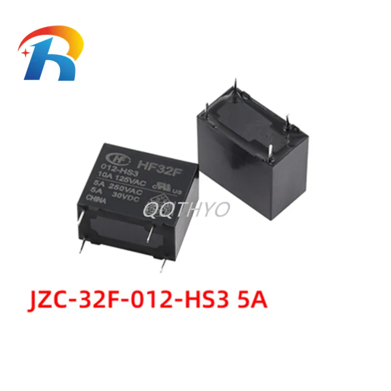 Free Shipping Power Relay JZC-32F HF32F 005 009 012 024 -HS3 HF32F-005-HS3 HF32F-012-HS3 HF32F-024-HS3 4Pin 5A 250VAC 24V relay